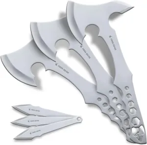 Professional Throwing Axe Set Pack of 6-11.5" Throwing Axe with Nylon Sheath - Stainless Steal Chopping Hatchet with Abs Handle for Competition and Recreation