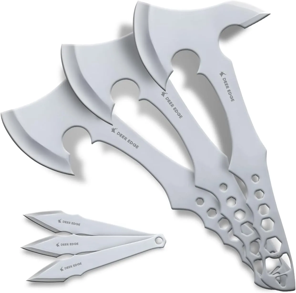 Professional Throwing Axe Set Pack of 6-11.5" Throwing Axe with Nylon Sheath - Stainless Steal Chopping Hatchet with Abs Handle for Competition and Recreation