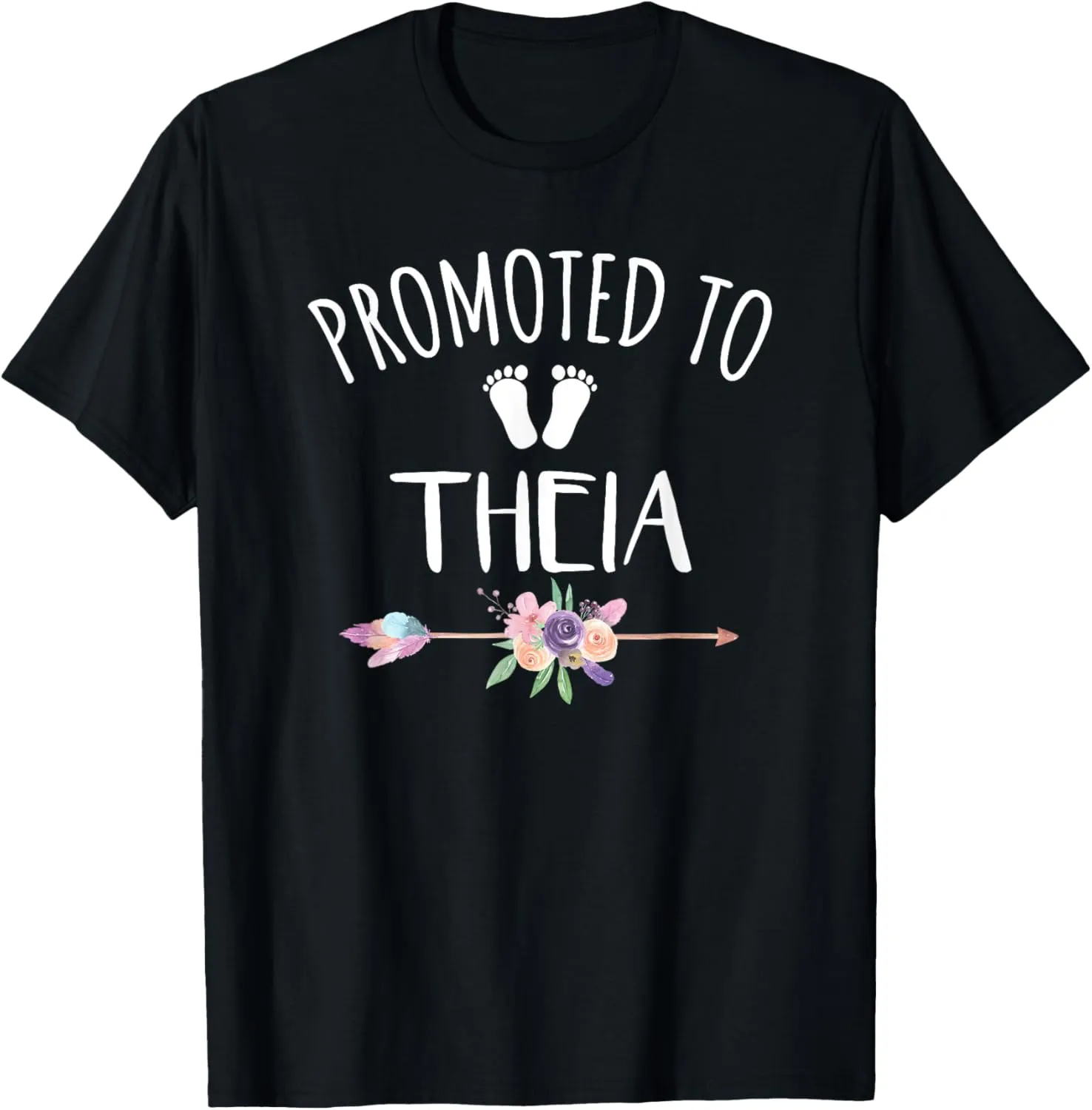 Promoted To Theia Greek Aunt Announcement Floral T-Shirt