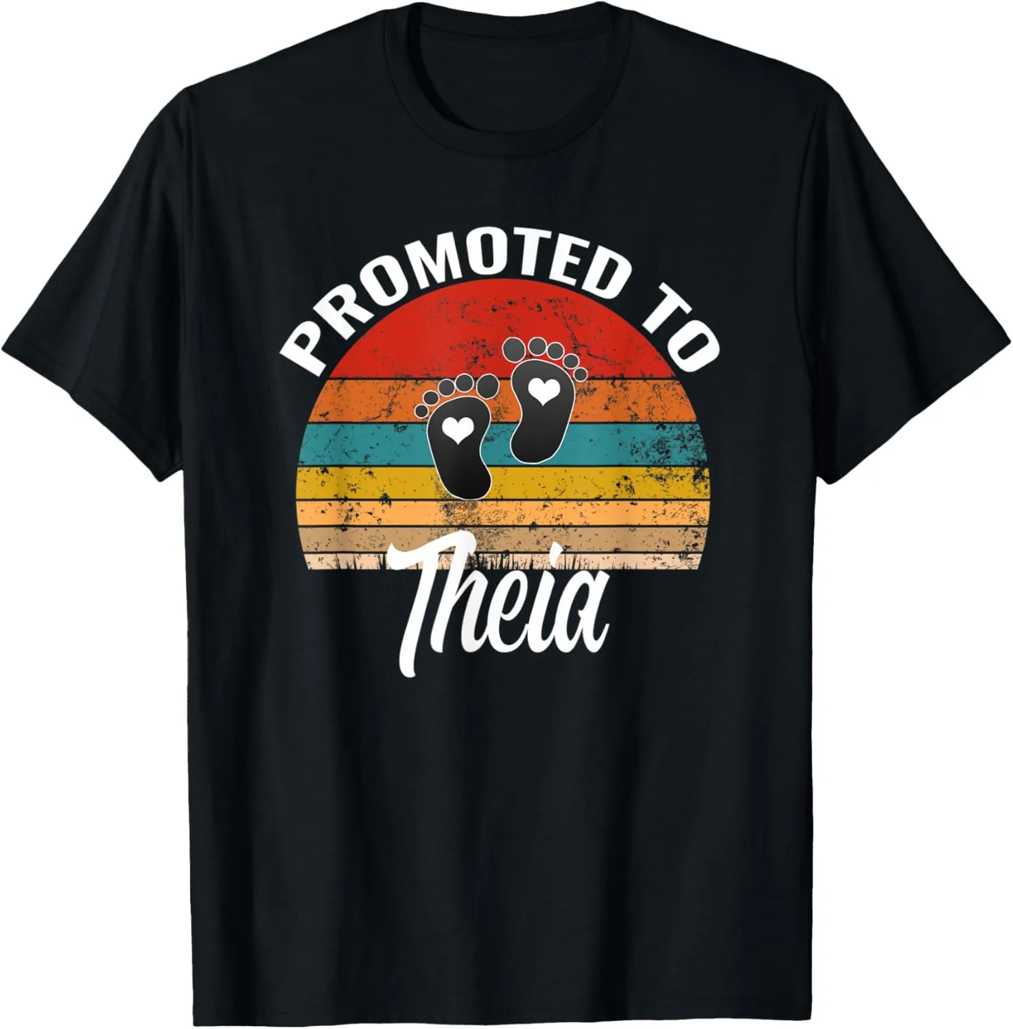 Promoted To Theia Greek Aunt Baby Shower Vintage T-Shirt