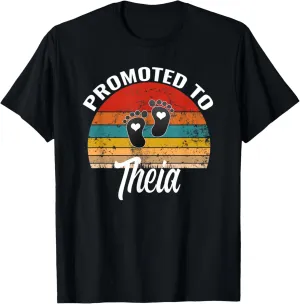 Promoted To Theia Greek Aunt Baby Shower Vintage T-Shirt