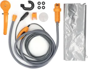 Pssopp Portable Camping Shower, Handheld Outdoor Showerhead Sprayer Electric Shower Kit for Bike Car Washing Pet Cleaning Garden Watering