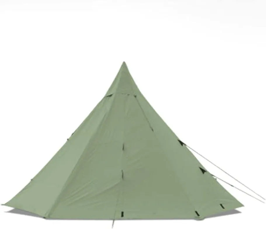 Pyramid Tent Multi-Person Family Glamping Waterproof Double Layers Teepee Tent with Stove Hole