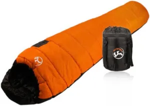 Qtqgoitem Hiking Camping Foldable Zip Up Mummy Shaped Sleeping Bag Orange (Model: fa5 c2c c75 74d 39f)