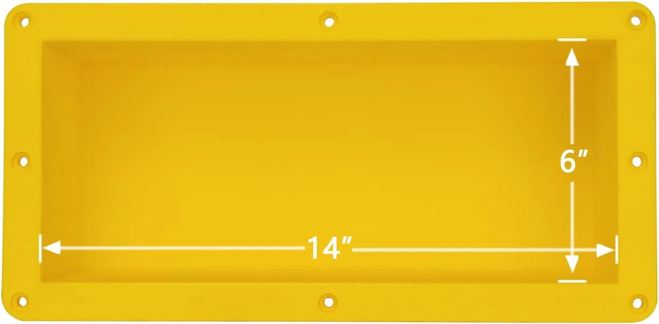 Ready Tile Small Shower Niche Footrest 16" x 8" x 4"（Inside 14" × 6" × 4"） for Foot Rest and Soap Holder Recessed Wall Niche Insert, Tileable Niche for Shower Shaving.