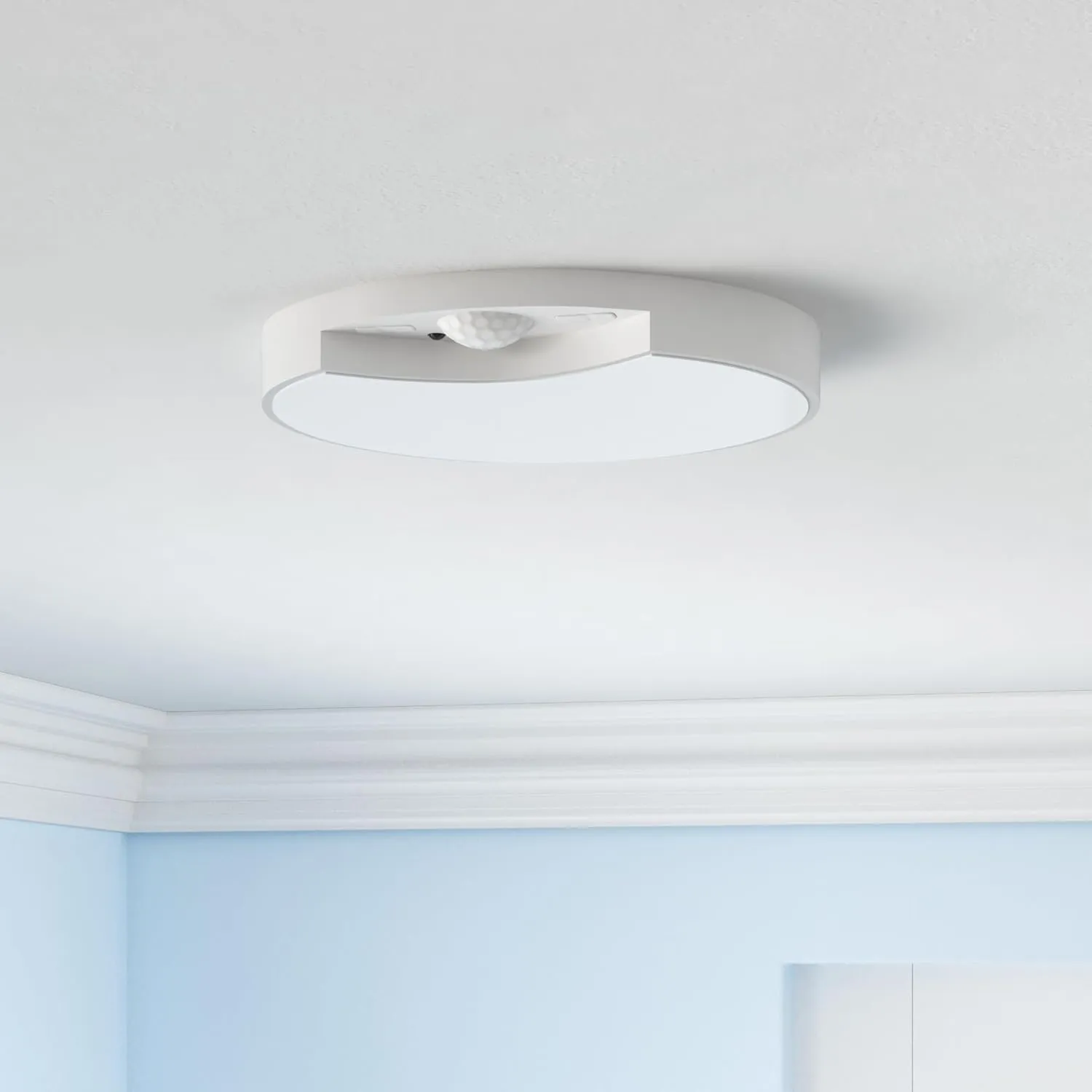 Rechargeable Motion Sensor Ceiling Light with Remote - 7.5inch Battery Powered Ceiling Light for Closets, Shower, Stairs, Shed, Hallway