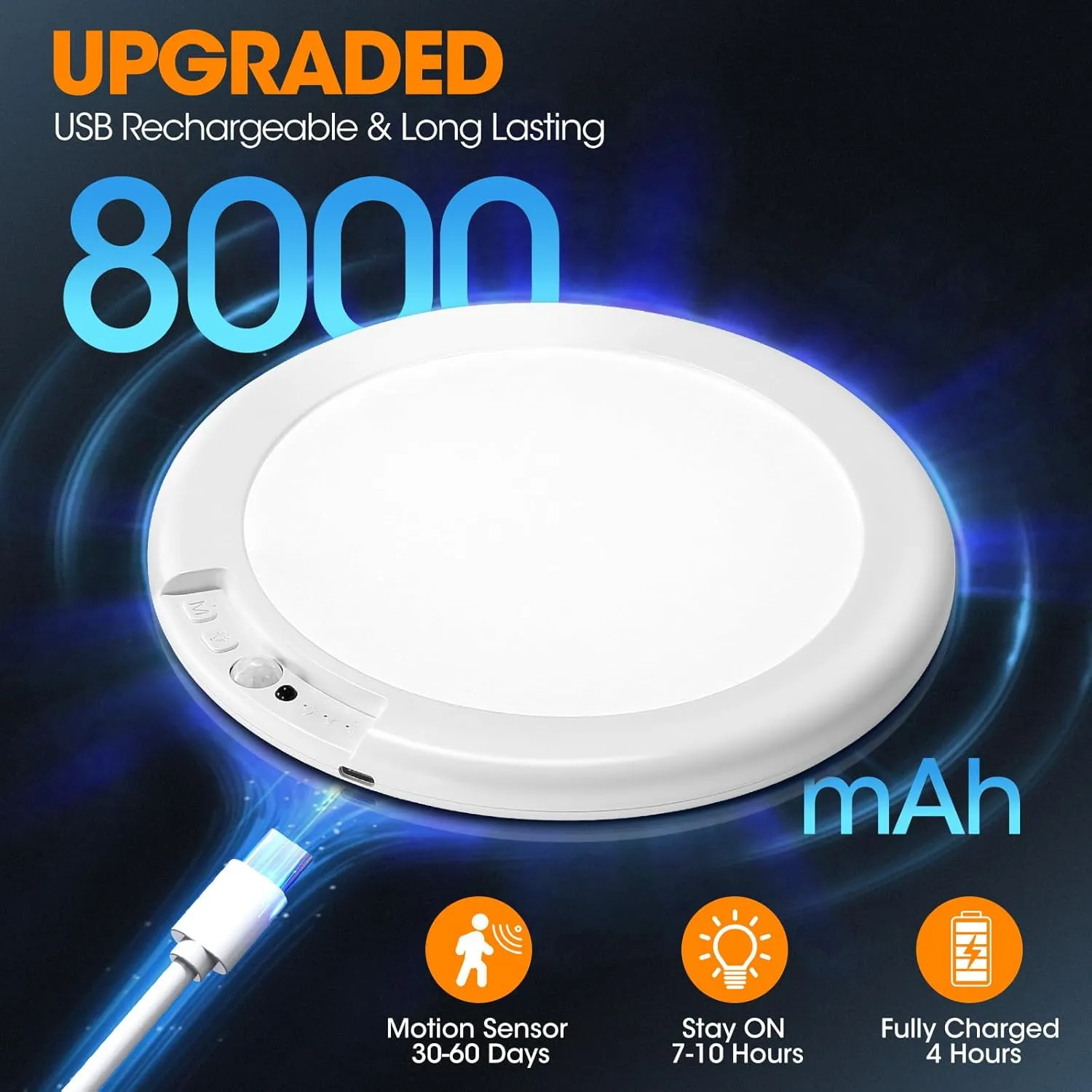 Rechargeable Motion Sensor Ceiling Light with Remote - Magnetic Wireless Ceiling Light Battery Powered for Closet Shower Stairs Shed Hallway Porch Patio ect