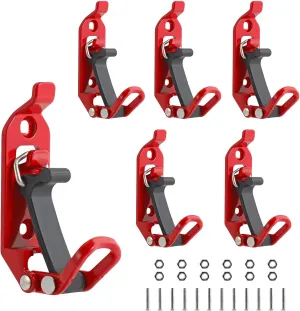 Red Shovel Mount for Roof Rack, Shovel Holder Wall Mount for Truck Off-Road Accessories, Heavy Duty Metal Rubber Shovel Rack, Boats, Truck, Axe Holder Organizer Clamp Mount Kit - 6 PCS