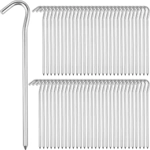 RIY 7" Camping Tent Stakes Aluminum Lightweight Camping Canopy Stakes Pegs