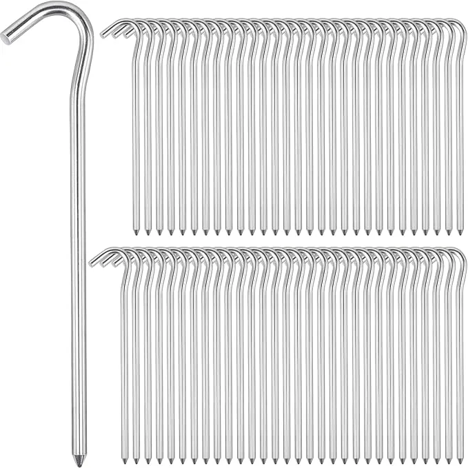 RIY 7" Camping Tent Stakes Aluminum Lightweight Camping Canopy Stakes Pegs