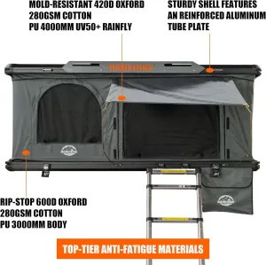 Rooftop Tent Hard Shell, BENEHIKE Alumabode V2 Aluminum Hard Shell Pop-up Rooftop Tent for Van Jeep SUV Truck Car Tents for Camping (2~3 Person)