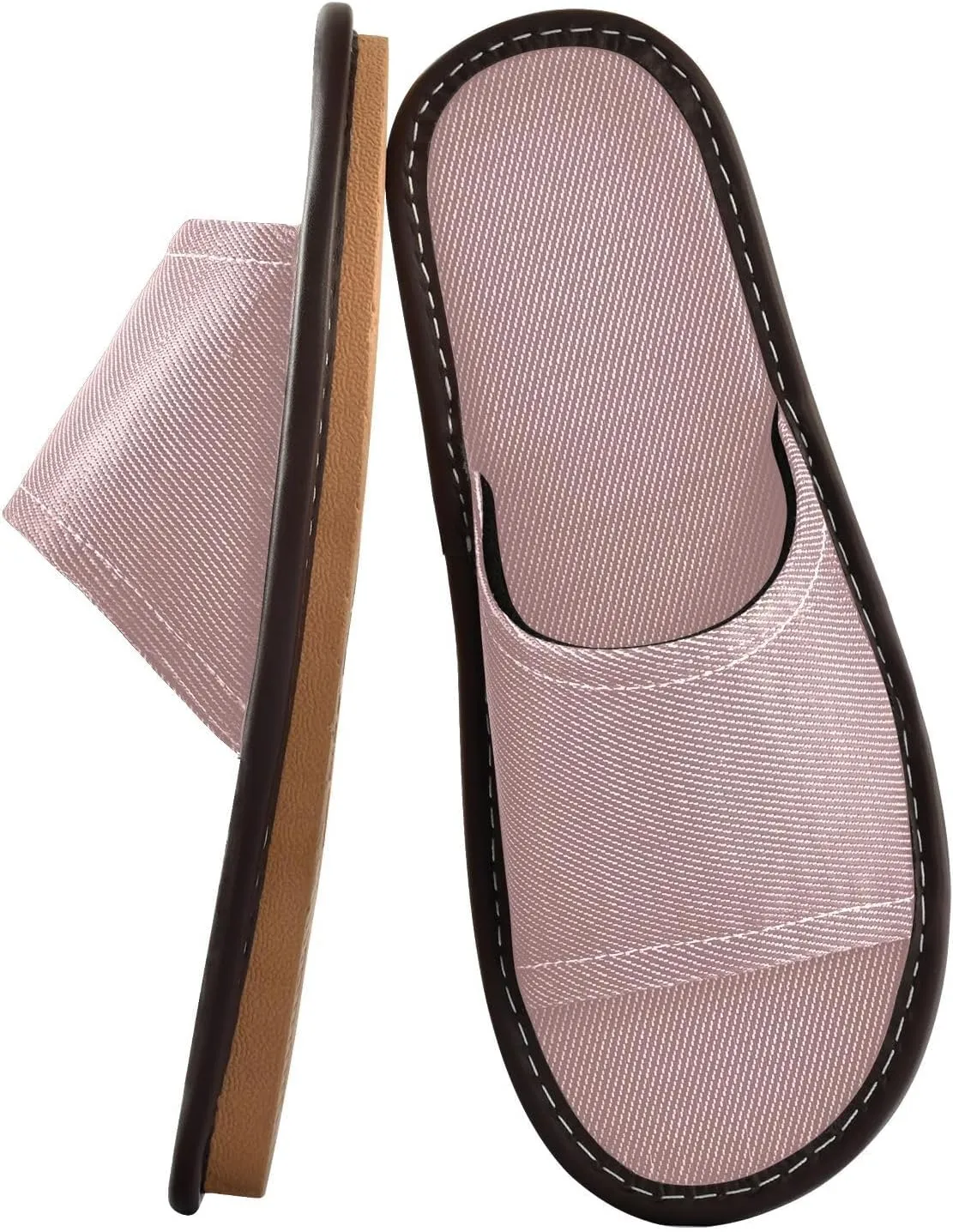 Rosy Brown Pink Womens Bedroom Slippers Reusable Dorm Home Slides for Outdoor Indoor Bedroom