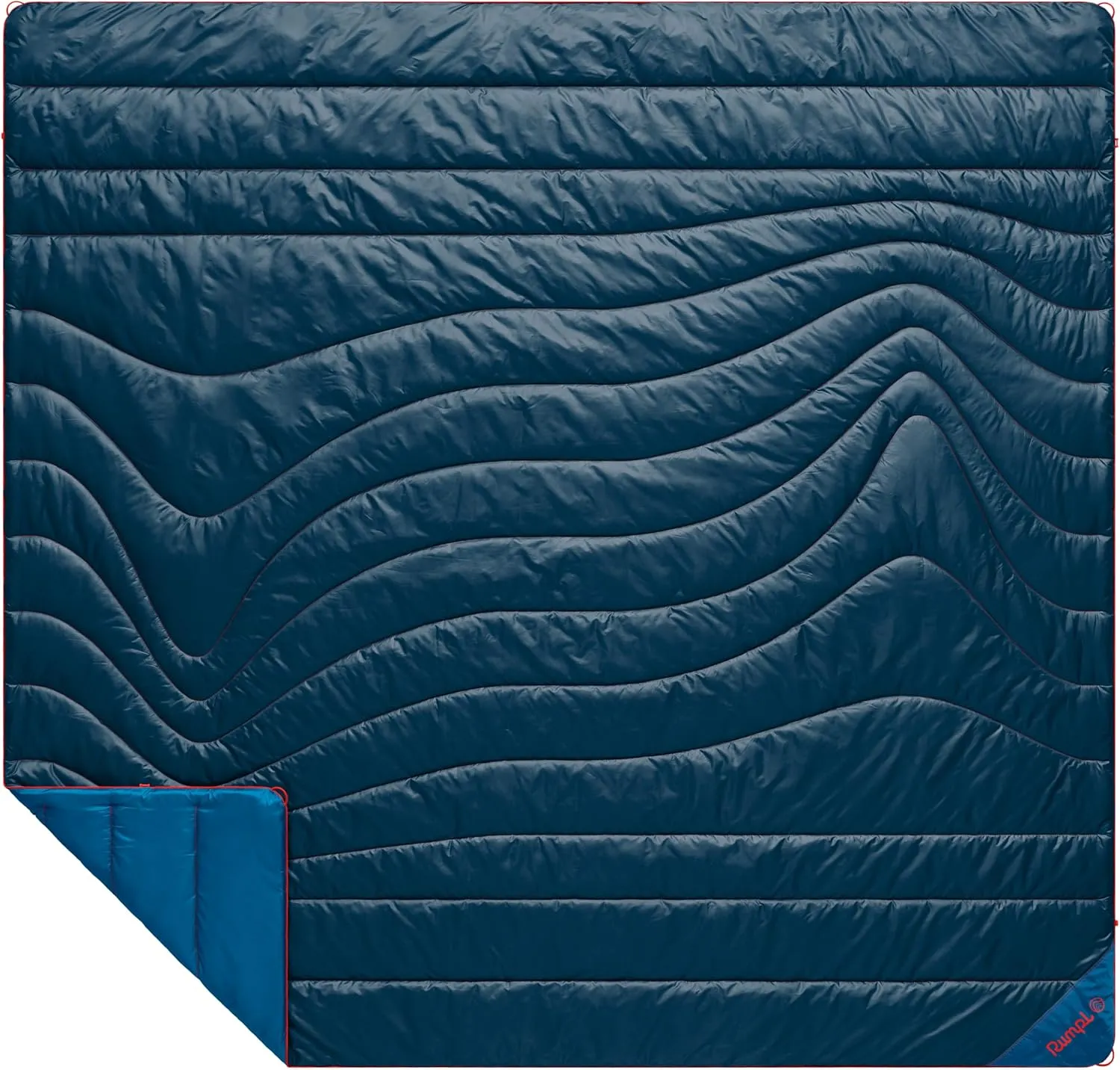 Rumpl Original Puffy Blanket - Warm Puffy Camping Blanket, 100% Recycled Polyester Insulation, Lightweight, Packable, Water-Resistant, Outdoor Puffer Blanket, 84"x80", Deepwater