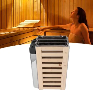Sauna Heater, 3.6KW 110V Internal Control Temperature Adjustable Stainless Steel Electric Sauna Stove, High Heating Efficiency Electric Sauna Heater for Home Hotel Use