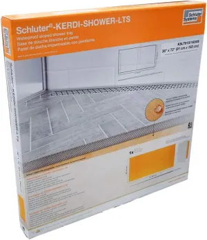 Schluter Kerdi Prefabricated Sloped Shower Tray - Waterproof, Ready to Tile - Lightweight Polystyrene, 36" Length, 72" Width, Side Outlet Position - KSLT915/1830S
