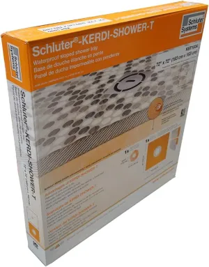 Schluter Kerdi Prefabricated Sloped Shower Tray - Waterproof, Ready to Tile - Lightweight Polystyrene, 72" Length, 72" Width, Center Outlet Position - KST1830