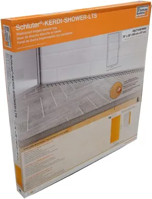 Schluter Kerdi Prefabricated Sloped Shower Tray - Waterproof, Ready to Tile - Lightweight Polystyrene, 76" Length, 38" Width, Long Side Outlet Position - KSLT1930/965S