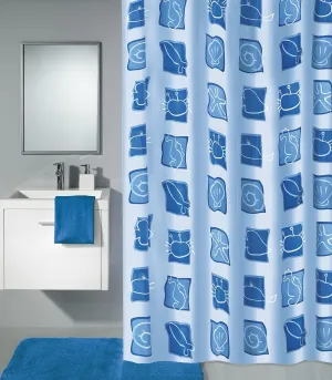 Sealife PVC Free 100% Peva Shower Curtain 70.9x78.7in [180x200cm] – Blue
