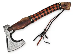 SFG - 19" Handmade Alloy Steel Axe, Durable, Sharp Blade, Lanyard Included. Forged for Hunting, Camping, Kindling Chopping Firewood, Branch Cutting, or Informal Throwing