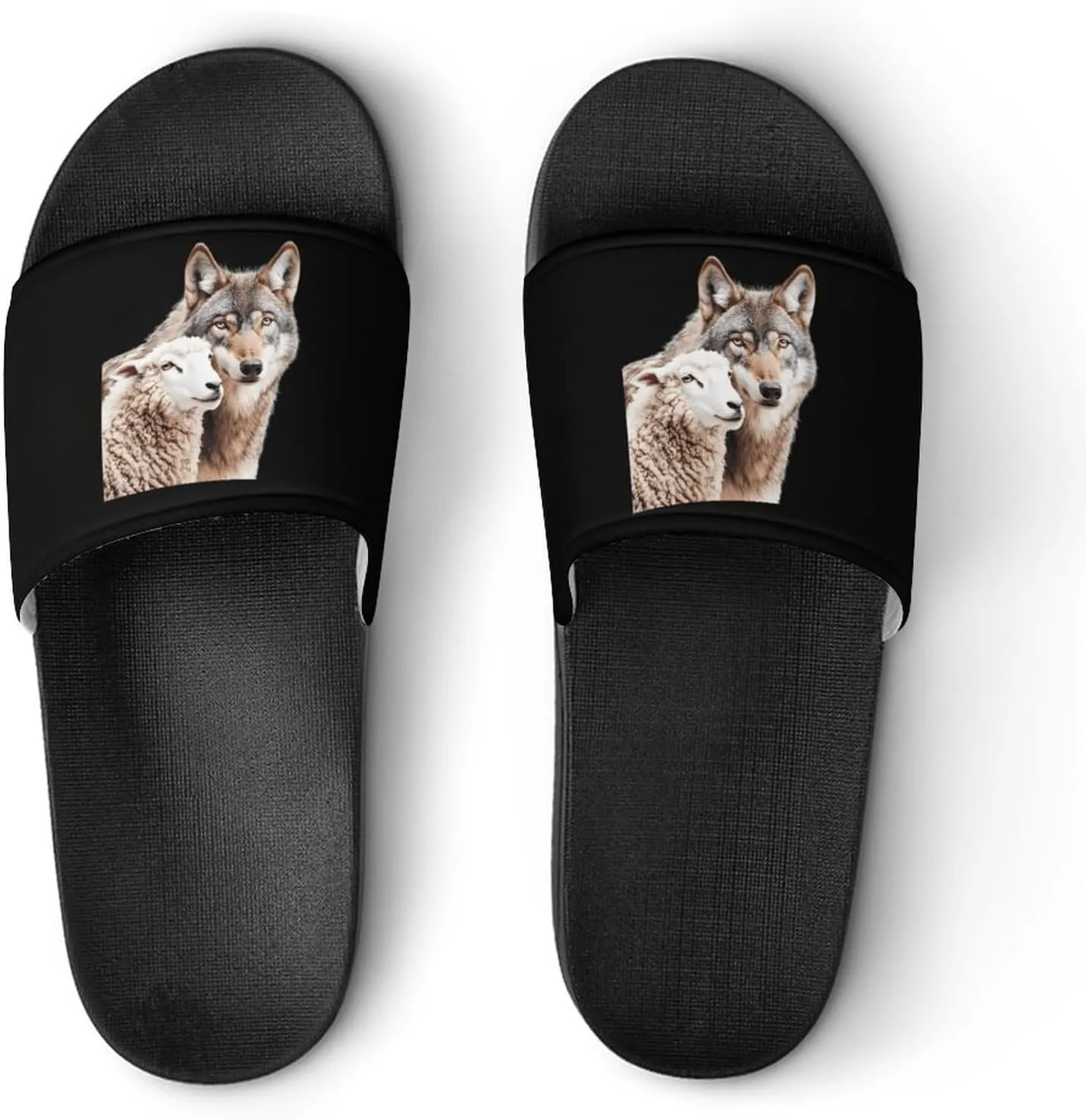 Sheep & Wolf Shower Shoes Slippers PVC Non-Slip Home for Bathroom Beach Indoor Outdoor