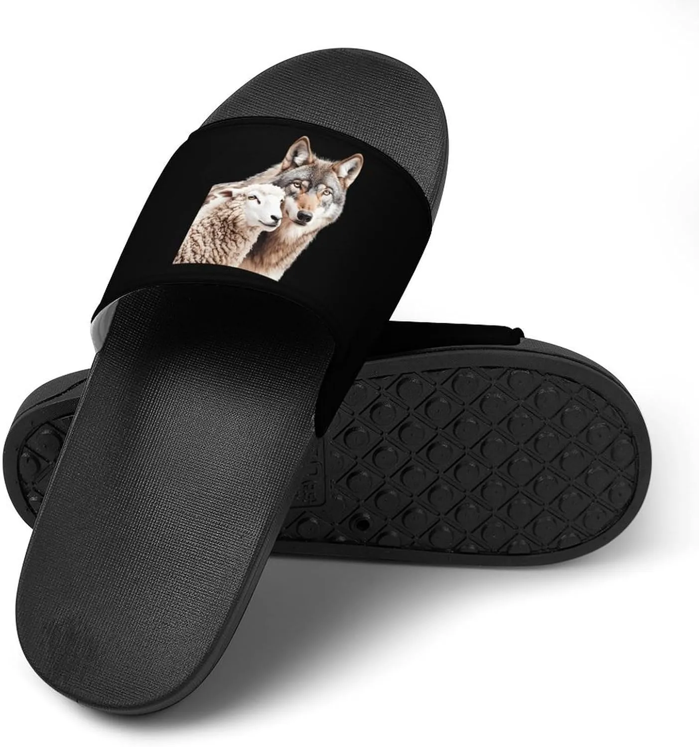 Sheep & Wolf Shower Shoes Slippers PVC Non-Slip Home for Bathroom Beach Indoor Outdoor