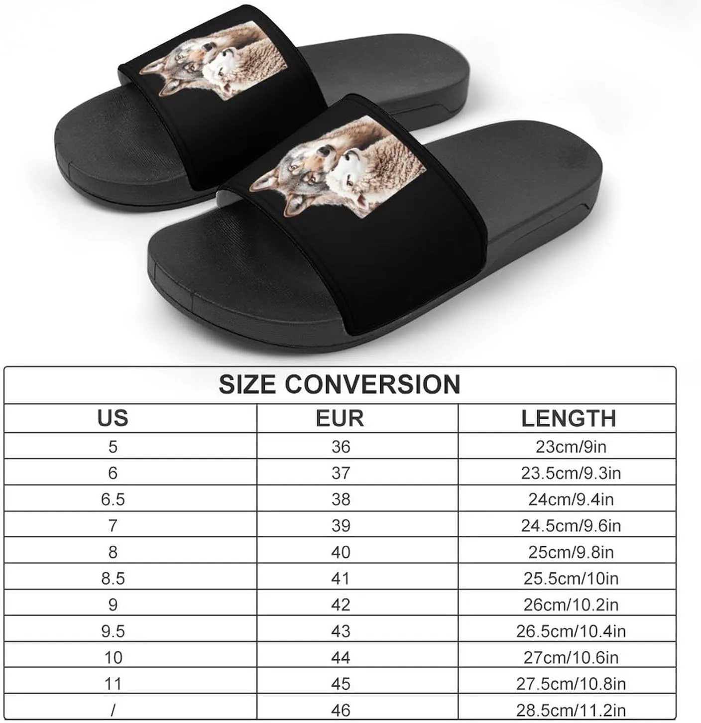Sheep & Wolf Shower Shoes Slippers PVC Non-Slip Home for Bathroom Beach Indoor Outdoor