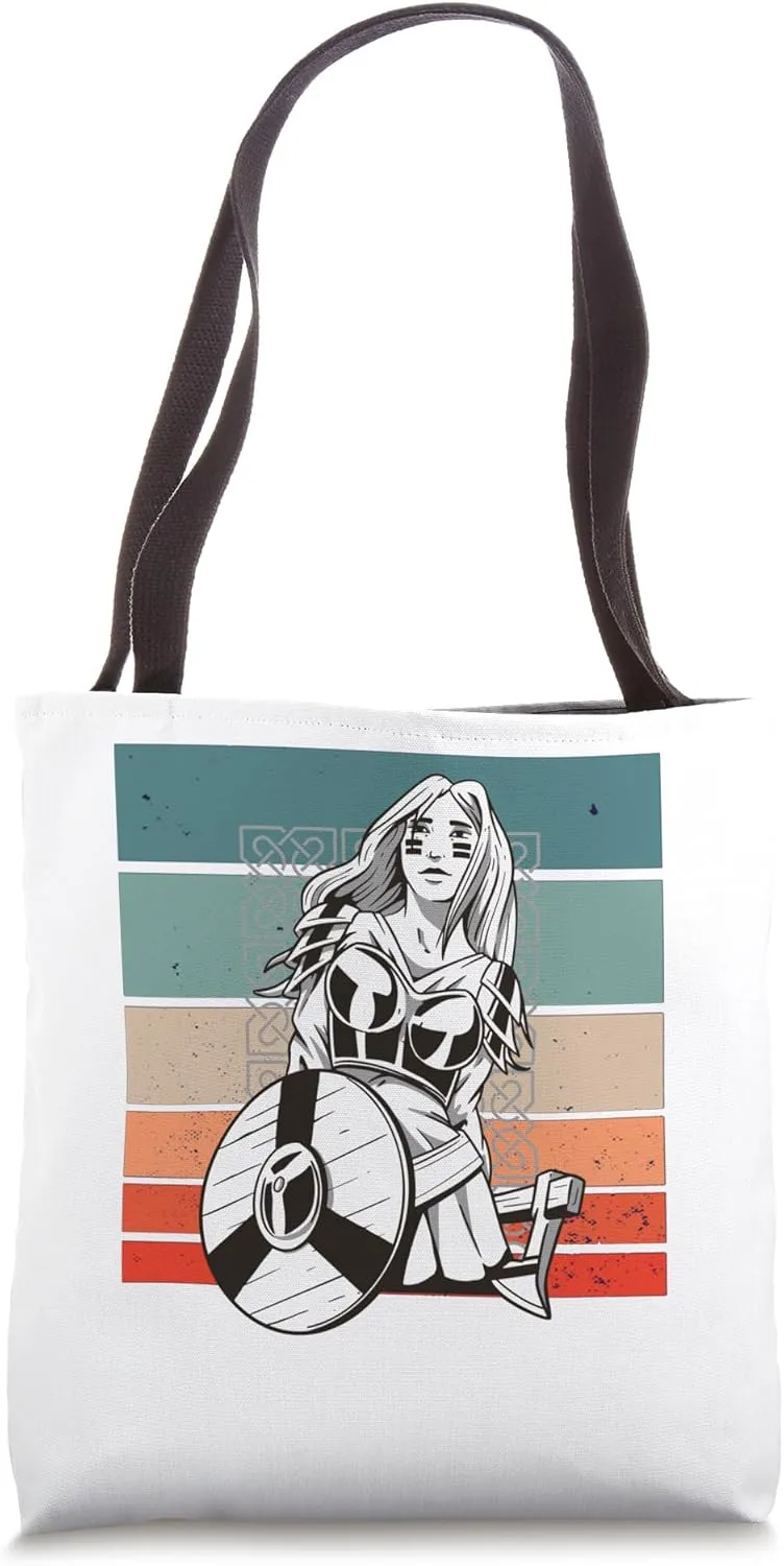 Shieldmaiden Viking Warrior Shield Battle Armor Axe Warrior Tote Bag