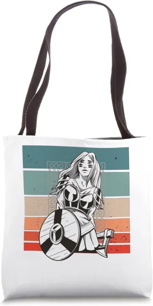 Shieldmaiden Viking Warrior Shield Battle Armor Axe Warrior Tote Bag
