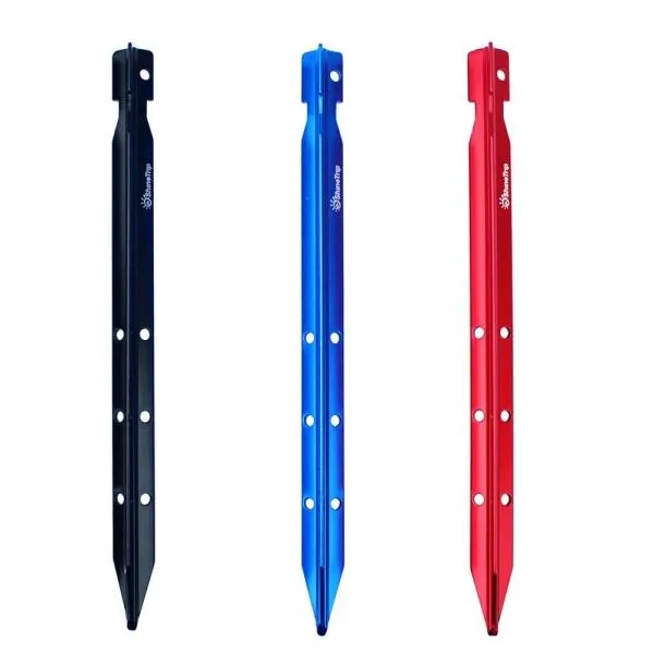 ShineTrip 25cm Triangular Aluminum Alloy Tent Peg Tent Stake Camping Beach Ground Accessories Equipment Blue