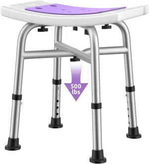 Shower Chair for Inside Shower, 500 lbs Adjustable Shower Stool with Suction Feet, FSA/HSA Eligible Shower Seat for Inside Tub Bathroom Bench Bath Chair for Elderly, Adults and Disabled