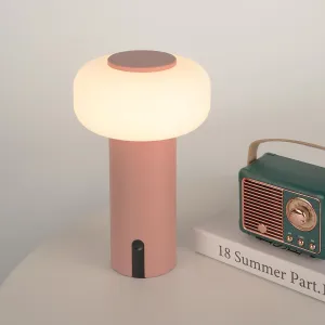 Shower Lamp Waterproof, Outdoor Cordless Table Lamp Rechargeable, Portable Battery Operated Lamp, Touch Dimmable Night Light for Bedroom/Patio/Dinning/Camping (Pink)