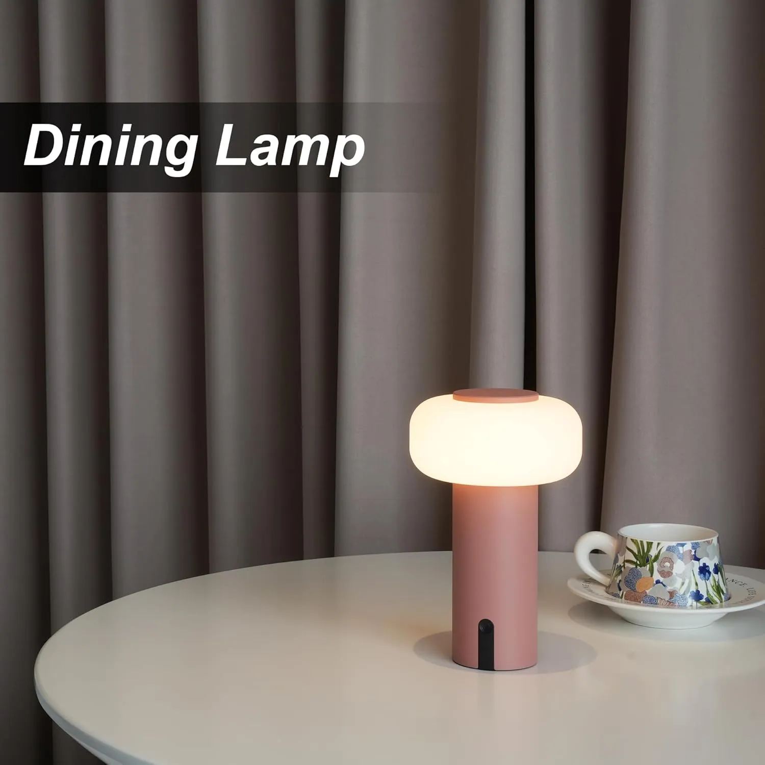 Shower Lamp Waterproof, Outdoor Cordless Table Lamp Rechargeable, Portable Battery Operated Lamp, Touch Dimmable Night Light for Bedroom/Patio/Dinning/Camping (Pink)