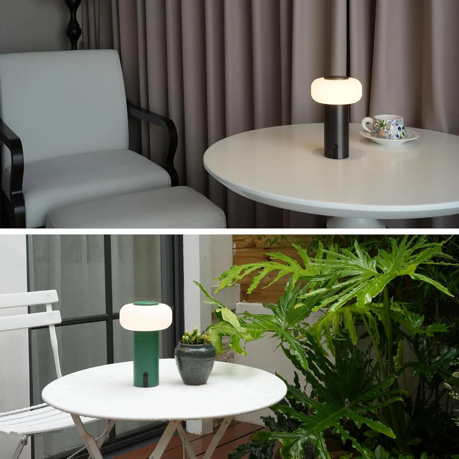 Shower Lamp Waterproof, Outdoor Cordless Table Lamp Rechargeable, Portable Battery Operated Lamp, Touch Dimmable Night Light for Bedroom/Patio/Dinning/Camping (White)