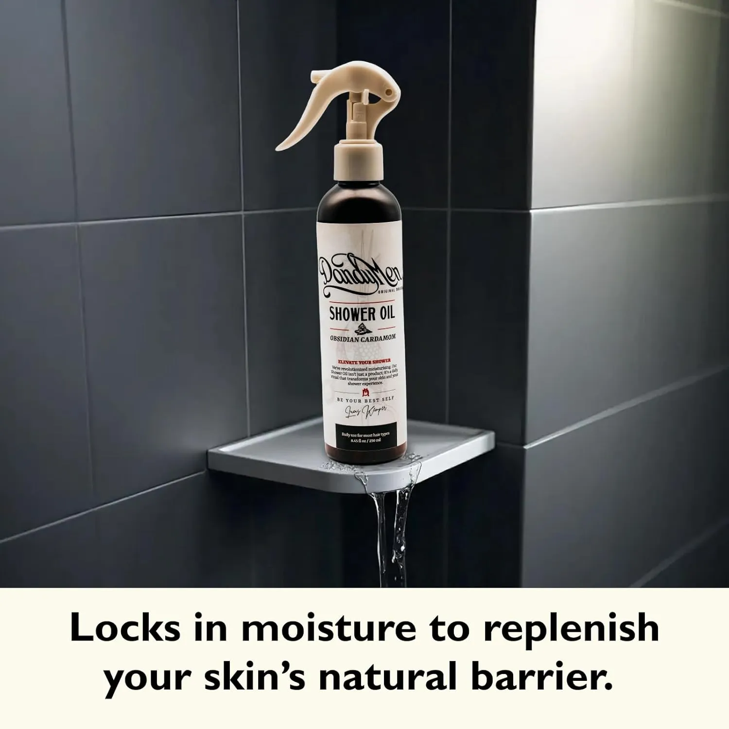 Shower Oil | Lightweight Hydration and Gentle Cleansing with Sunflower & Avocado Oils | 8 oz (8oz, Obsidian Cardamom)