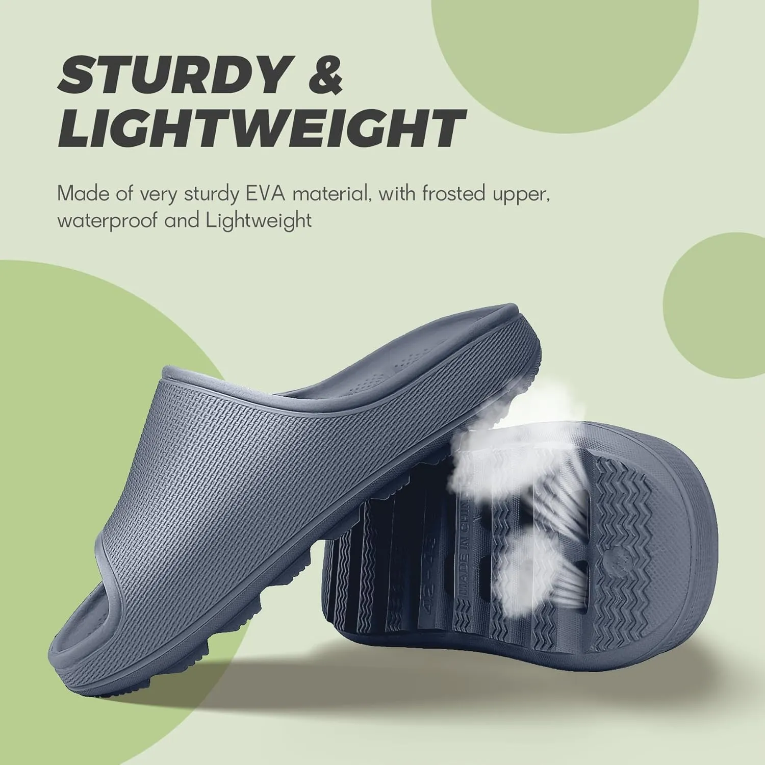 Shower Shoes for Women Men Quick Drying Lightweight Non-Slip Pool Slides Bath Slippers | Ultra Cushion | Thick Sole