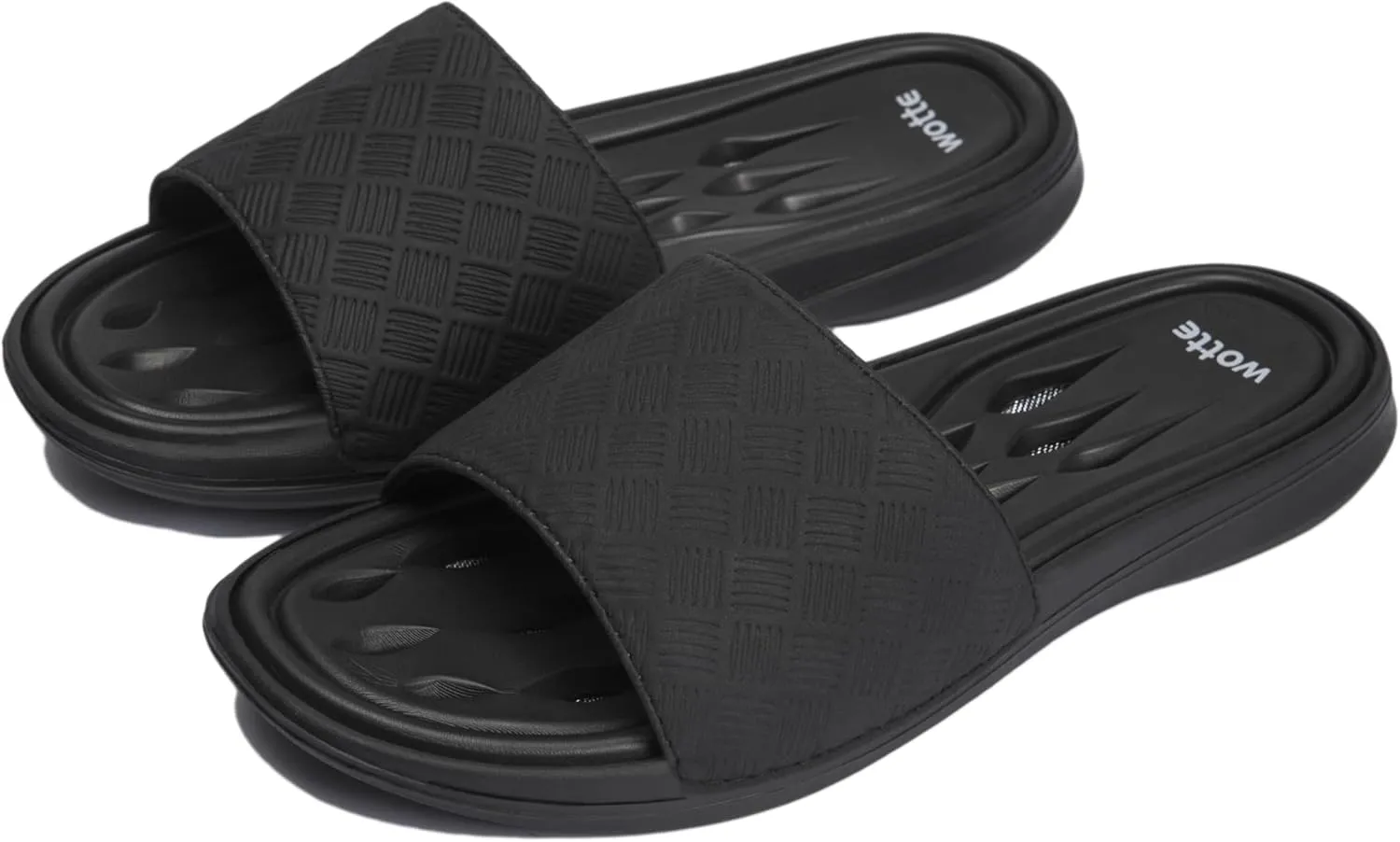 Shower Shoes for Women with Quick Drying Holes Non Slip Drain Pool Slides Lightweight Bathroom Slippers College Dorm Gym Beach Dorm Home Slides Black Size 8