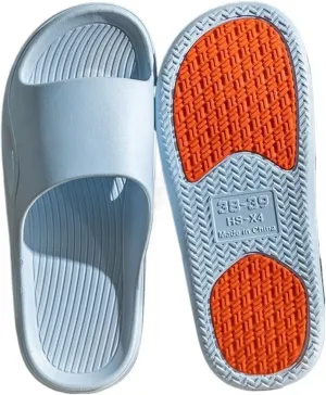 Shower Shoes Women Non-Slip Shower Slippers Home Bathroom Shower Shoes Comfortable Lightweight Home Slippers Shower Slippers(Blue,36-37)