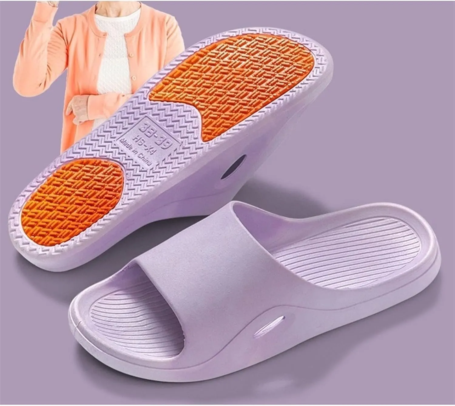 Shower Shoes Women Non-Slip Shower Slippers Home Bathroom Shower Shoes Comfortable Lightweight Home Slippers Shower Slippers(Blue,36-37)