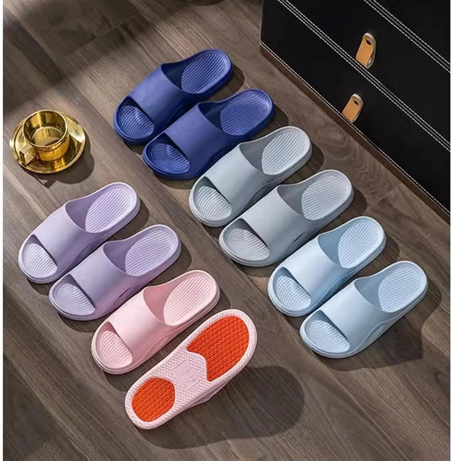 Shower Shoes Women Non-Slip Shower Slippers Home Bathroom Shower Shoes Comfortable Lightweight Home Slippers Shower Slippers(Blue,36-37)