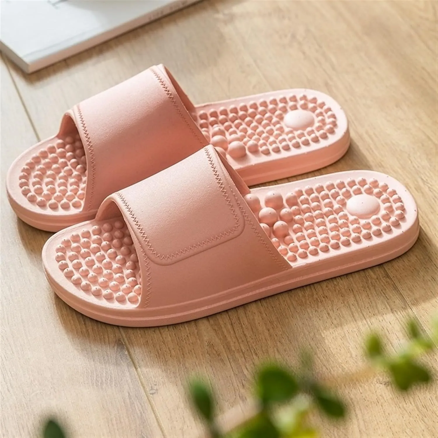 Shower Slippers Bathroom Shower Slippers with Massage Soles, Non-Slip Slides for Women and Men, Indoor and Outdoor Slippers Non-Slip Slippers