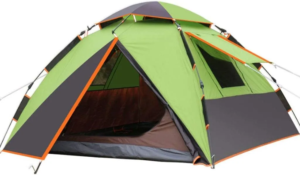 SHQ Tent 3-4 Person Quick Automatic Opening Camping Tent Family Waterproof Anti-UV Ventilation Tent Awnings Garden Pergola Yurt (Color : Emerald Green)