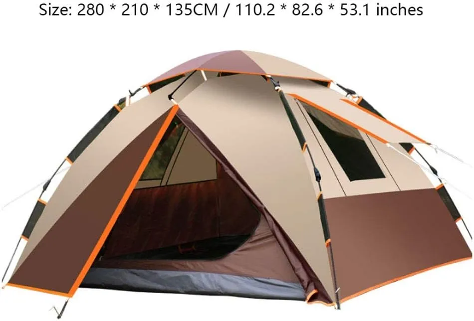 SHQ Tent 3-4 Person Quick Automatic Opening Camping Tent Family Waterproof Anti-UV Ventilation Tent Awnings Garden Pergola Yurt (Color : Emerald Green)