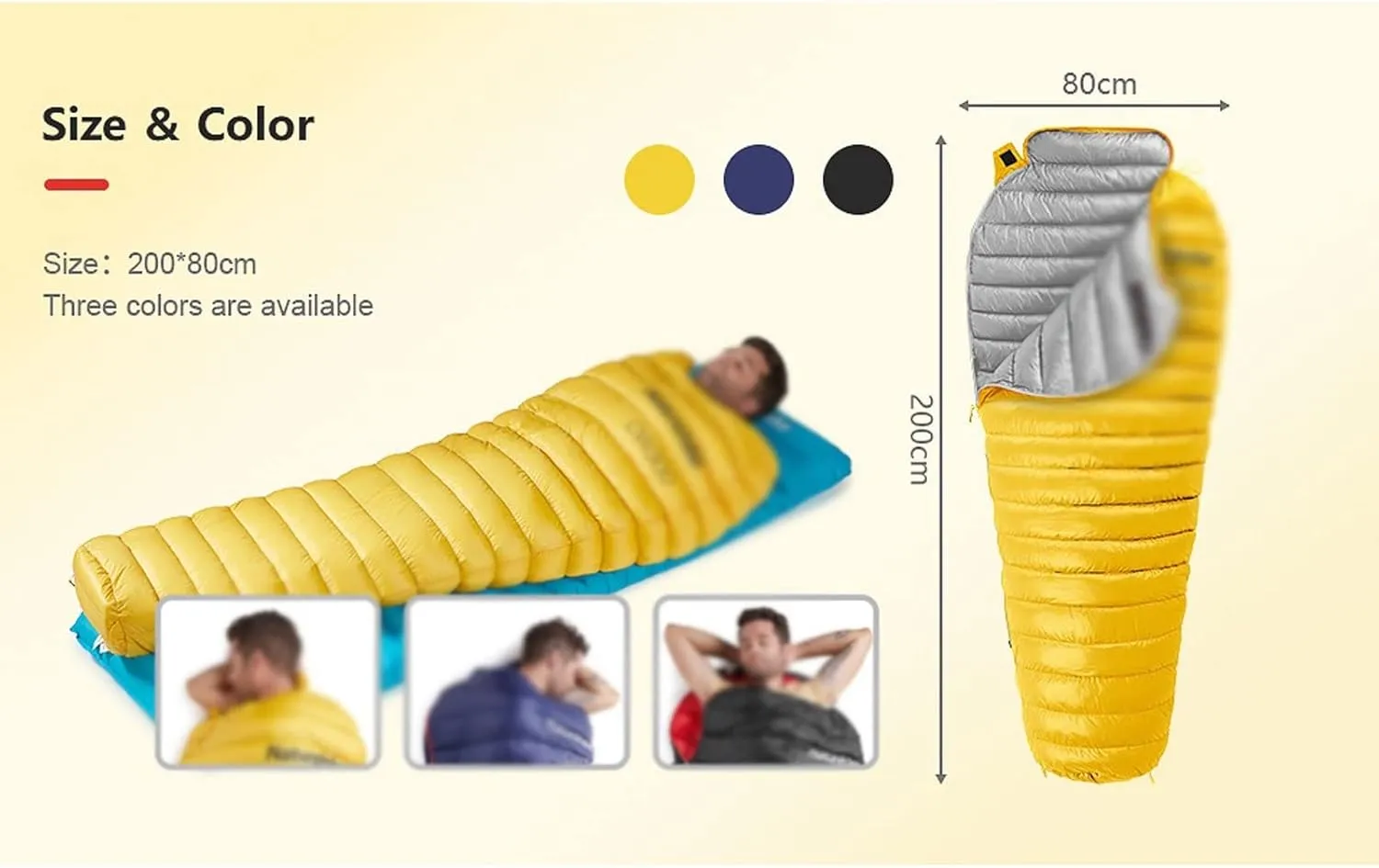 Sleeping Bag Ultralight Warm Sleeping Bag White Goose Down Sleeping Bag Adults Backpacking Camping Mummy Sleep Bags