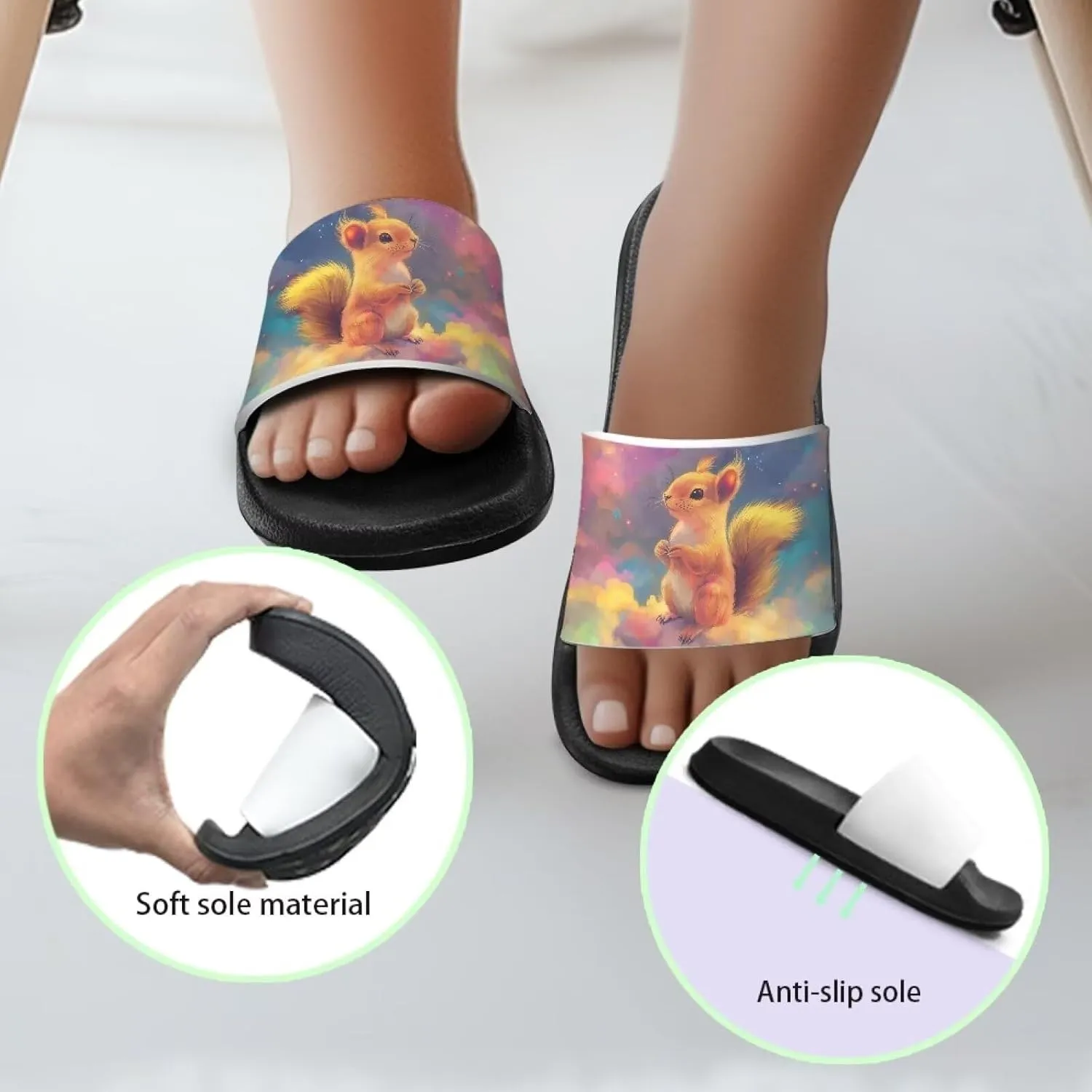 Slides for Kids Summer Slippers Lightweight Beach Sandals for Teen Girls