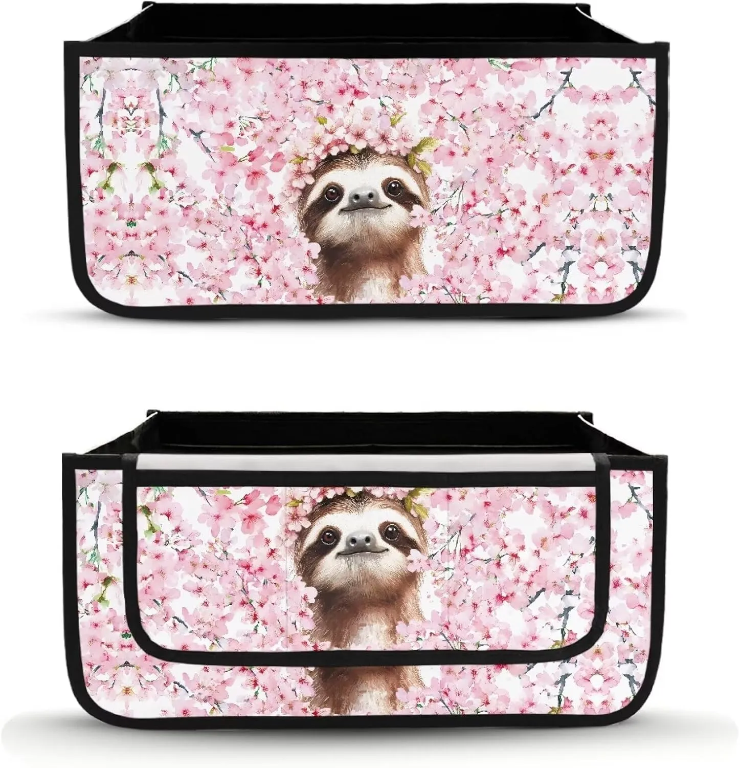 Sloth Cherry Blossom Rollator Seat Bag Butterfly Hands-Free Storage Basket Large Walker Bag for Four Wheel Rollator Universal Fit for Walkers Scooters or Rollator Walkers