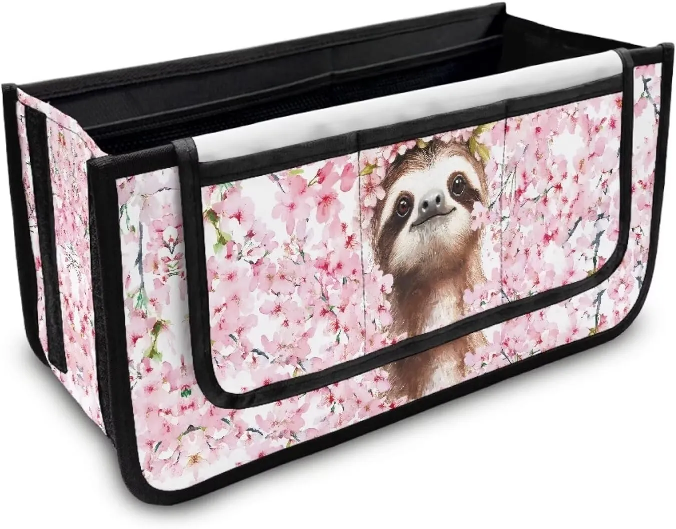Sloth Cherry Blossom Rollator Seat Bag Butterfly Hands-Free Storage Basket Large Walker Bag for Four Wheel Rollator Universal Fit for Walkers Scooters or Rollator Walkers