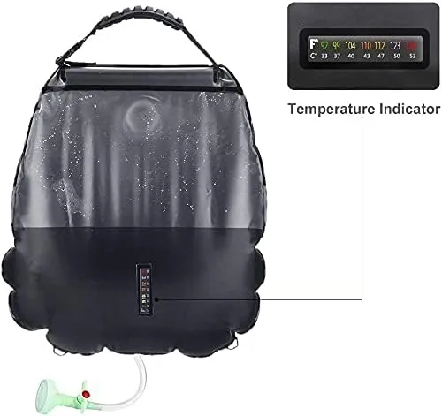 Solar Shower Bag Portable Shower for Camping Heating Camping Shower Bag 5 Gallons/20L Hot Water 45°C Switchable Shower Head for Camping Beach Swimming Outdoor Traveling Hiking…