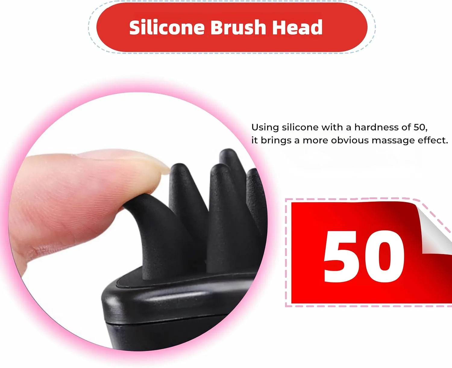 Sonic Scalp Scrubber with Silicone Bristles for Hair Growth & Dandruff Removal, Waterproof, Rechargeable, 3 Vibration Levels (Black)