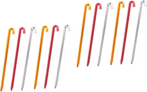 Sosoport 2sets Camping Tent Pegs Heavy Duty Stakes for Outdoor Use Garden Stakes 6pcs*2