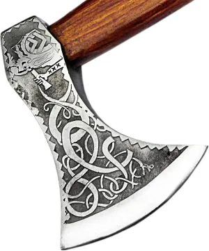 Splitting Axe Camping Chopping Hatchet Viking Tomahawk Battle Hunting Outdoor Solid Wood Handle 2098